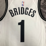 2023 Nets BRIDGES #1 White NBA Jerseys