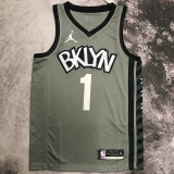 2023 Nets BRIDGES #1 Grey NBA Jerseys