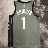 2023 Nets BRIDGES #1 Grey NBA Jerseys