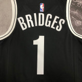 2023 Nets BRIDGES #1 Black NBA Jerseys