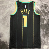2023 Hornets  BALL #1 Black City Edition NBA Jerseys