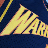 2009/10 Warriors CURRY #30 Purplish Blue Retro NBA Jerseys 热压