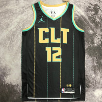 2023 Hornets  BALL #12 Black City Edition NBA Jerseys