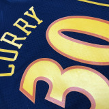 2009/10 Warriors CURRY #30 Purplish Blue Retro NBA Jerseys 热压