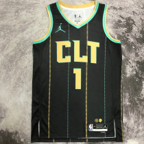 2023 Hornets  BALL #1 Black City Edition NBA Jerseys