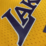 1999/00 Lakers ONEAL #34 Yellow Retro NBA Jerseys 热压