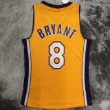 1999/00 Lakers BRYANT #8 Yellow Retro NBA Jerseys 热压