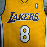 1999/00 Lakers BRYANT #8 Yellow Retro NBA Jerseys 热压