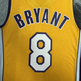 1999/00 Lakers BRYANT #8 Yellow Retro NBA Jerseys 热压