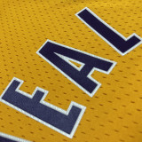 1999/00 Lakers ONEAL #34 Yellow Retro NBA Jerseys 热压