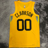 2023 Jazz CLARKSON #00 Yellow NBA Jerseys