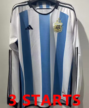 2022/23 Argentina  Home Long Sleeve Fans Jersey (3 Stars 3星)