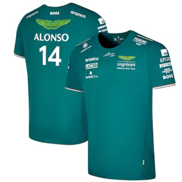ALONSO #14 Aston Martin F1 Green Team T-Shirt 2023 (阿斯顿马丁)