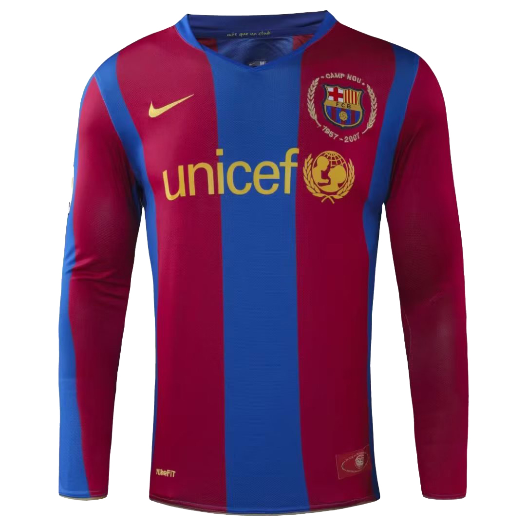 FC Barcelona 2007-2008 Home Long-Sleeve Football Shirt [As