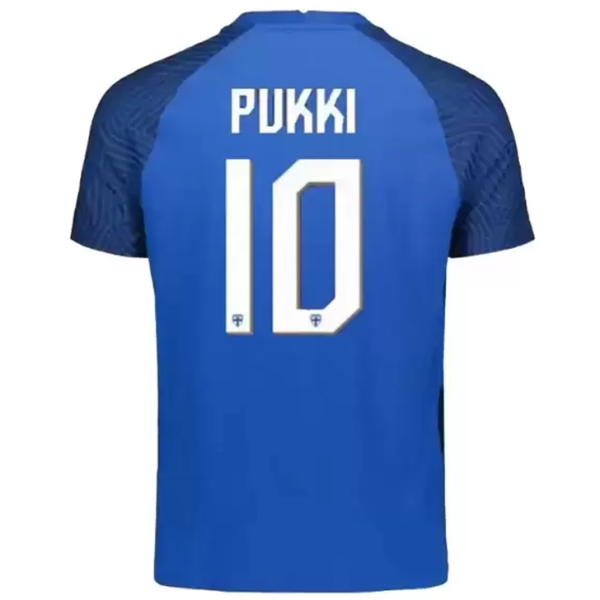 PUKKI #10 Finland Away Blue Fans Soccer Jersey 2022/23