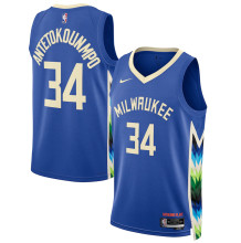 2023 Bucks ANTETOKOUNMPO #34 Blue City Edition NBA Jerseys