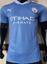 2023/24 Man City Home Blue Player Version Soccer Jersey