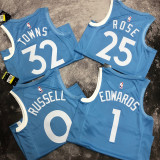 Timberwolves EDWAROS #1 Blue NBA Jerseys