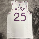 Timberwolves ROSE #25 White  Pink NBA Jerseys