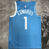 Timberwolves EDWAROS #1 Blue NBA Jerseys