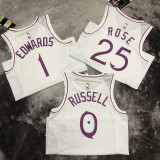 Timberwolves ROSE #25 White  Pink NBA Jerseys
