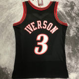 1997/98 76ers IVERSON #3 Retro Black NBA Jerseys热压