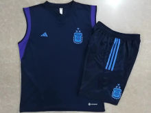 2023 Argentina Sapphire Blue Short Training Jersey  (3 Stars Vest Jersey 3星)（D772）