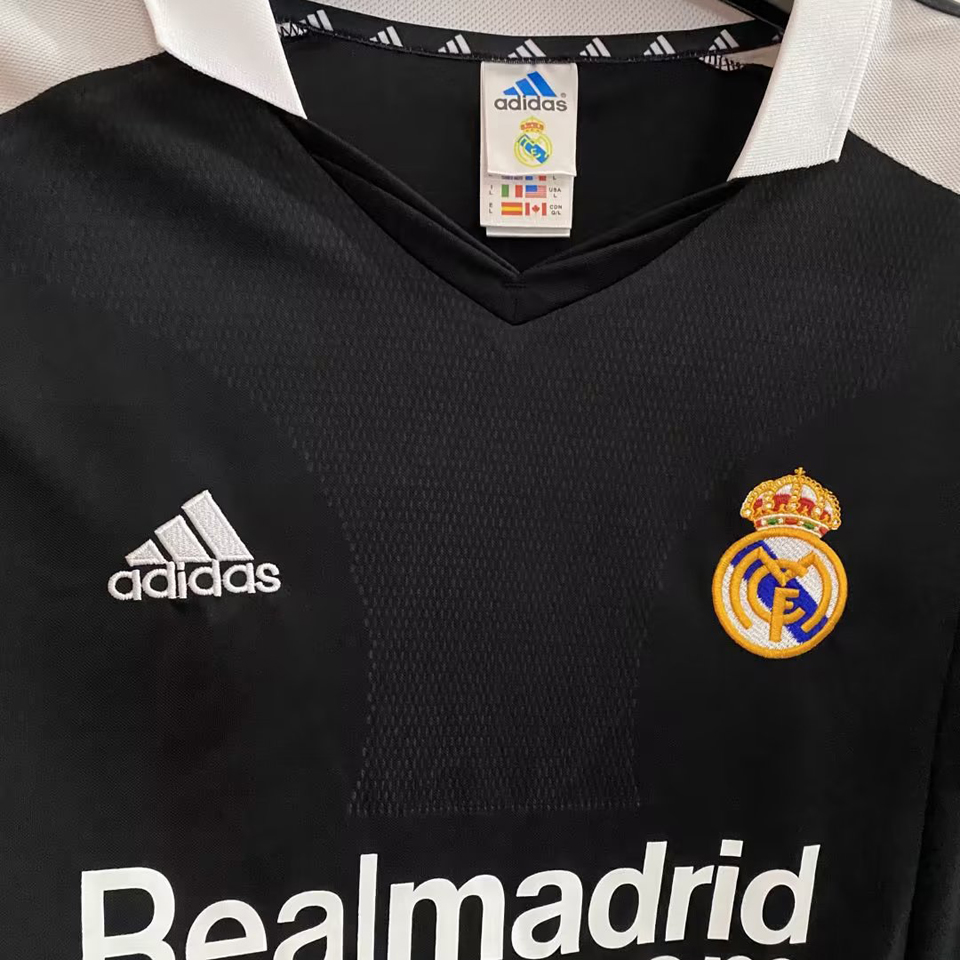 Retro 01/02 Real Madrid Away Black Jersey - Kitsociety