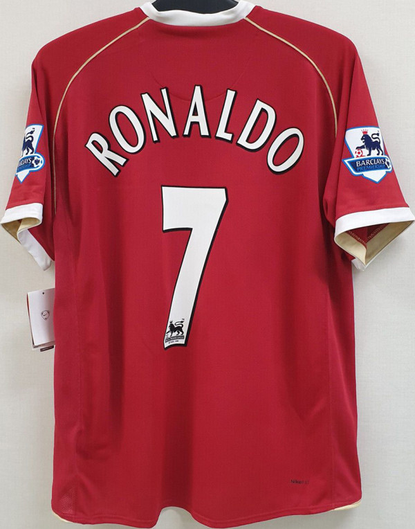 RONALDO #7 M Utd Home Retro Jersey 2006/07  (Have Patch 带双臂章 FA Premier League Font 英超字体 ) ★★