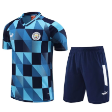 2023/24 Man City Blue Short Training Jersey(A Set)