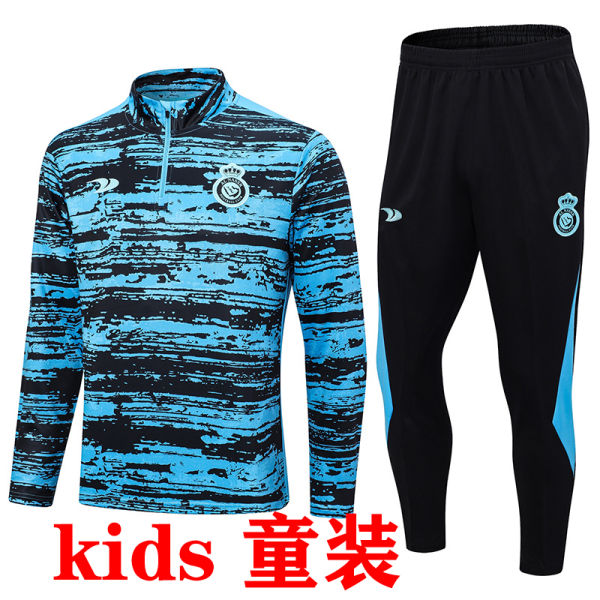 2023/24  Al Hilal  Blue-Black Kids Sweater Tracksuit