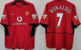 RONALDO #7 M Utd Home Retro Jersey 2002/04 (Have Patch 带CHAMPIONS 2002-2003 金 英超双臂章 FA Premier League Font 英超字体 )