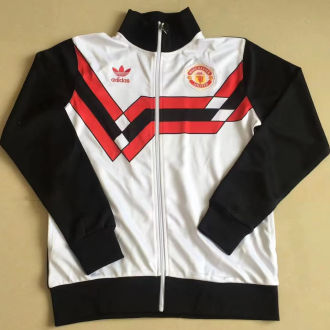 1990 Man Utd Black White Retro Jacket
