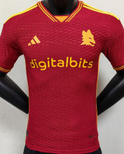 2023/24 Roma Home Red Plasyer Version Soccer Jersey