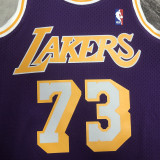 1998/99 Lakers RODMAN #73 Retro Purple NBA Jerseys热压