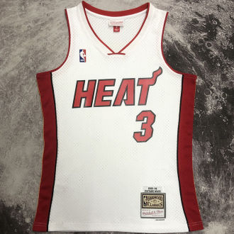 2005/06 Miami Heats WADE #3 Retro White NBA Jerseys热压