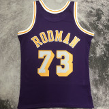 1998/99 Lakers RODMAN #73 Retro Purple NBA Jerseys热压