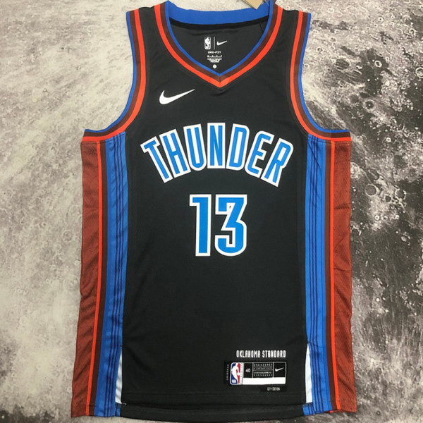 2023/24 KC Thunder GEORGE #13 Black City Edition NBA Jerseys