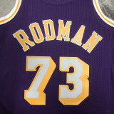 1998/99 Lakers RODMAN #73 Retro Purple NBA Jerseys热压