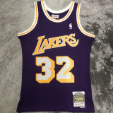 1984/85 Lakers JOHNSON #32 Retro Purple NBA Jerseys热压