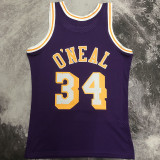1996/97 Lakers O'NEAL #34 Retro Purple NBA Jerseys热压