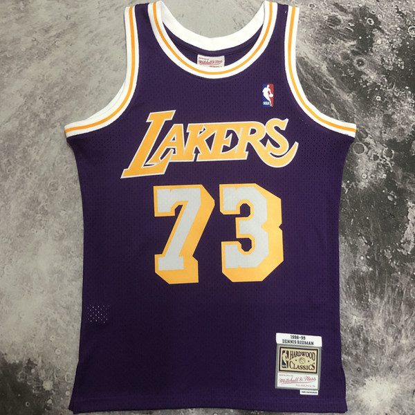 1998/99 Lakers RODMAN #73 Retro Purple NBA Jerseys热压