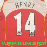 HENRY #14 ARS Home Retro Jersey 2004/05 (Have Patch 带2003-2004 金双臂章 FA Premier League Font 英超字体 ) ★★