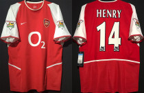 HENRY #14 ARS Home Retro Jersey 2002/04  (Have Patch 带 2001-2002 金双臂章 FA Premier League Font 英超字体 ) ★★