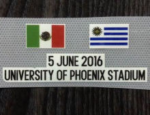 Mexico VS Uruguay 5 JUNE 2016 UNIVERSITY OF PHOENIX STADIUM 胸前小字+国旗 (You can buy it alone OR tell us which jersey to print it on. )