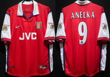 ANELKA #9 ARS Home Retro Jersey 1998/99 (Have Patch 带 1997-1998 金双臂章 FA Premier League Font 英超字体 ) ★★