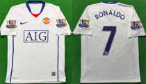 RONALDO #7 M Utd White Retro Jersey 2008/09  (Have Patch 带 07/08 CHAMPIONS 金 英超双臂章 FA Premier League Font 英超字体 ) ★★