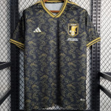 2023 Japan Black With Gold Dragon Fans Soccer Jersey