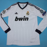 2012/13 RM Home White Retro Long Sleeve Soccer Jersey