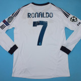 2012/13 RM Home White Retro Long Sleeve Soccer Jersey